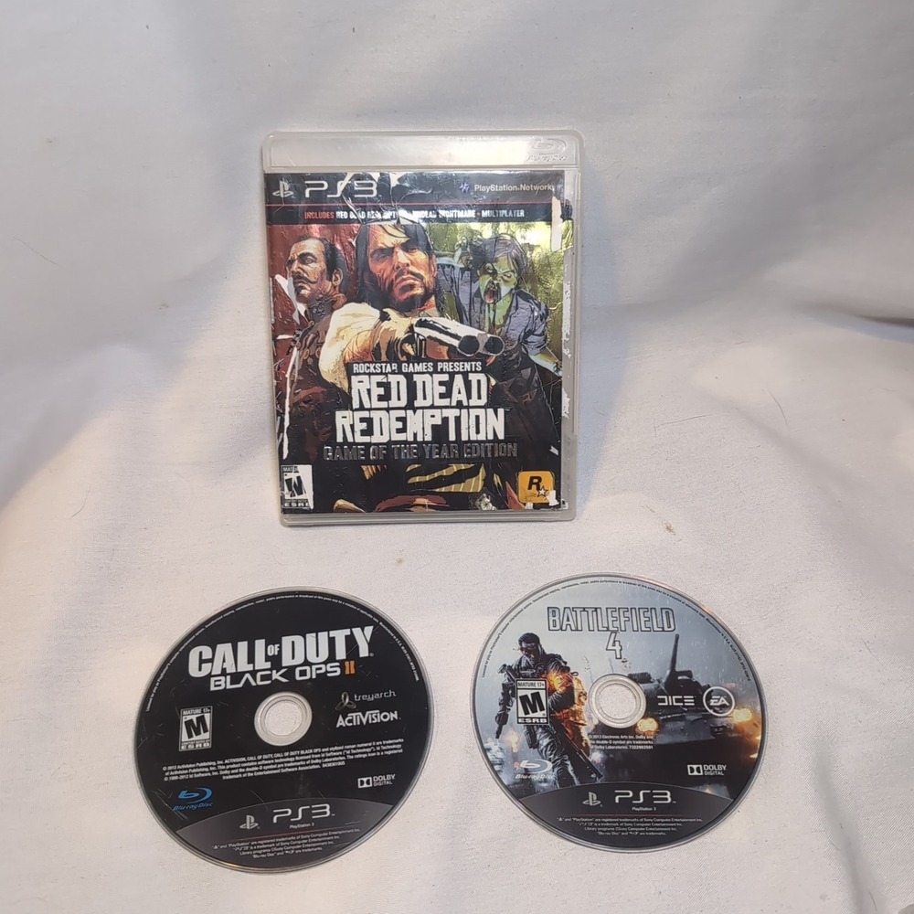 Red Dead Redemption - Game of the Year Edition, Black Ops 2, Battlefield 4 PS3